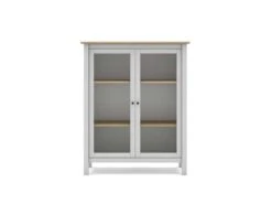 Vitrine 2 Portes Blanc/Bois - VOLCAN 7 Vitrine 2 Portes Blanc/Bois - VOLCAN -Fren Soldes Boutique vitrine 20974417