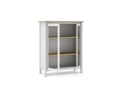 Vitrine 2 Portes Blanc/Bois - VOLCAN 8 Vitrine 2 Portes Blanc/Bois - VOLCAN -Fren Soldes Boutique vitrine 20974419