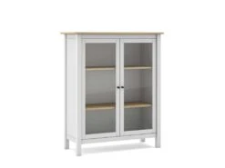 Vitrine 2 Portes Blanc/Bois - VOLCAN 9 Vitrine 2 Portes Blanc/Bois - VOLCAN -Fren Soldes Boutique vitrine 20974421