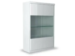 Vitrine 2 Portes Blanc Laqué/ Leds - ESPRIT -Fren Soldes Boutique vitrine 21155267