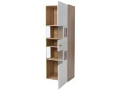 Vitrine Moderne Avec LED En 7 Couleurs Et 5 Compartiments - 180x52x40cm - Blanc -Fren Soldes Boutique vitrine 21224091