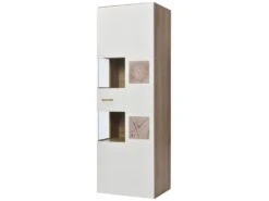 Vitrine Moderne Avec LED En 7 Couleurs Et 5 Compartiments - 180x52x40cm - Blanc -Fren Soldes Boutique vitrine 21224093