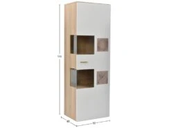 Vitrine Moderne Avec LED En 7 Couleurs Et 5 Compartiments - 180x52x40cm - Blanc -Fren Soldes Boutique vitrine 21224099