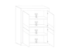 Vitrine 4 Portes Noir Mat/Bois Fumé à LEDS - MATERA 6 Vitrine 4 Portes Noir Mat/Bois Fumé à LEDS - MATERA -Fren Soldes Boutique vitrine 21862901