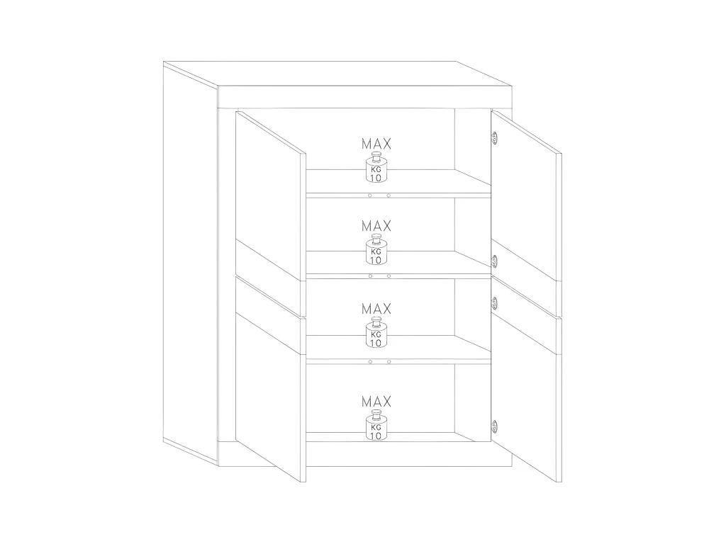 Vitrine 4 Portes Noir Mat/Bois Fumé à LEDS - MATERA 3 Vitrine 4 Portes Noir Mat/Bois Fumé à LEDS - MATERA – Image 3