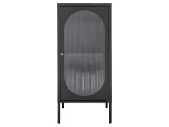 Adelaide - Petit Meuble De Rangement En Verre Et Métal H50cm - Couleur - Noir