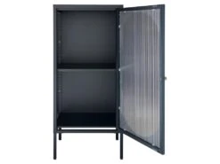 Adelaide - Petit Meuble De Rangement En Verre Et Métal H50cm - Couleur - Noir -Fren Soldes Boutique vitrine 22075093