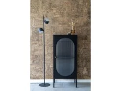 Adelaide - Petit Meuble De Rangement En Verre Et Métal H50cm - Couleur - Noir -Fren Soldes Boutique vitrine 22075095