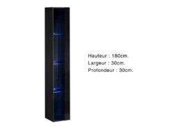 Vitrine Suspendue Noire Avec 1 Porte Vitrée Et éclairage LED Inclus. Collection SWITCH. -Fren Soldes Boutique vitrine 22140385