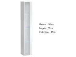 Vitrine Suspendue Blanche Avec 1 Porte Vitrée Et éclairage LED Inclus. Collection SWITCH. -Fren Soldes Boutique vitrine 22140401