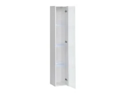 Vitrine Suspendue Blanche Avec 1 Porte Vitrée Et éclairage LED Inclus. Collection SWITCH. -Fren Soldes Boutique vitrine 22140403