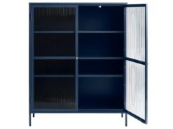 Bronco Armoire Vitrine 2 Portes En Verre, Bleu. -Fren Soldes Boutique vitrine 22151983