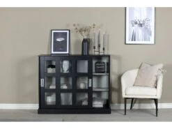 Lock Buffet 2 Portes, 6 Compartiments, Noir. -Fren Soldes Boutique vitrine 22152091