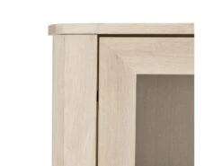 Veneto Vitrine Avec 4 Portes Vitrées à Accrocher Au Mur, Finition Chêne Délavé Blanc. -Fren Soldes Boutique vitrine 22152129