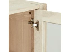 Tolle Vitrine Avec 3 Portes Vitrées, En Chêne Traité Au Savon, à Fixer Au Mur. -Fren Soldes Boutique vitrine 22152249