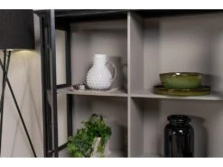 Wave Armoire Vitrine 2 Portes, 6 Compartiments, Noir. -Fren Soldes Boutique vitrine 22152283