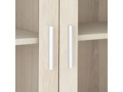 Veneto Vitrine Suspendue à 3 Portes Vitrées En Chêne Blanc Délavé. -Fren Soldes Boutique vitrine 22152441