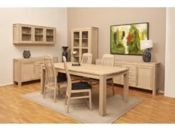 Veneto Vitrine Suspendue à 3 Portes Vitrées En Chêne Blanc Délavé. -Fren Soldes Boutique vitrine 22152447