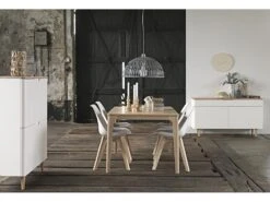 Amalie Armoire Avec 2 Portes Et 1 Tiroir En Blanc, Plaqué Chêne Et Chêne Massif Délavé Blanc. -Fren Soldes Boutique vitrine 22152455