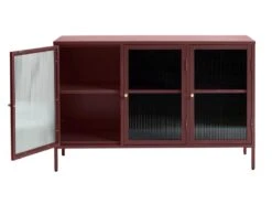 Bronco Buffet 3 Portes En Verre, Rouge. -Fren Soldes Boutique vitrine 22152523