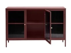 Bronco Buffet 3 Portes En Verre, Rouge. -Fren Soldes Boutique vitrine 22152525