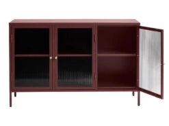 Bronco Buffet 3 Portes En Verre, Rouge. -Fren Soldes Boutique vitrine 22152527