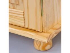 Toswa Vitrine 3 Portes, 2 Portes Vitrées, 3 Tiroirs, 2 Espaces Ouverts, Naturel. -Fren Soldes Boutique vitrine 22743979