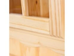 Toswa Vitrine 3 Portes, 2 Portes Vitrées, 3 Tiroirs, 2 Espaces Ouverts, Naturel. -Fren Soldes Boutique vitrine 22743985